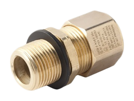 Moflash A2EX Series Brass Nickel Plated Brass Cable Gland, M20 Thread, 11 mm min., 15 mm max., IP68, IP66