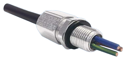 Moflash A2EX-QS Series Metallic Stainless Steel Cable Gland, M20 Thread, 11 mm min., 15 mm max., IP66, IP68