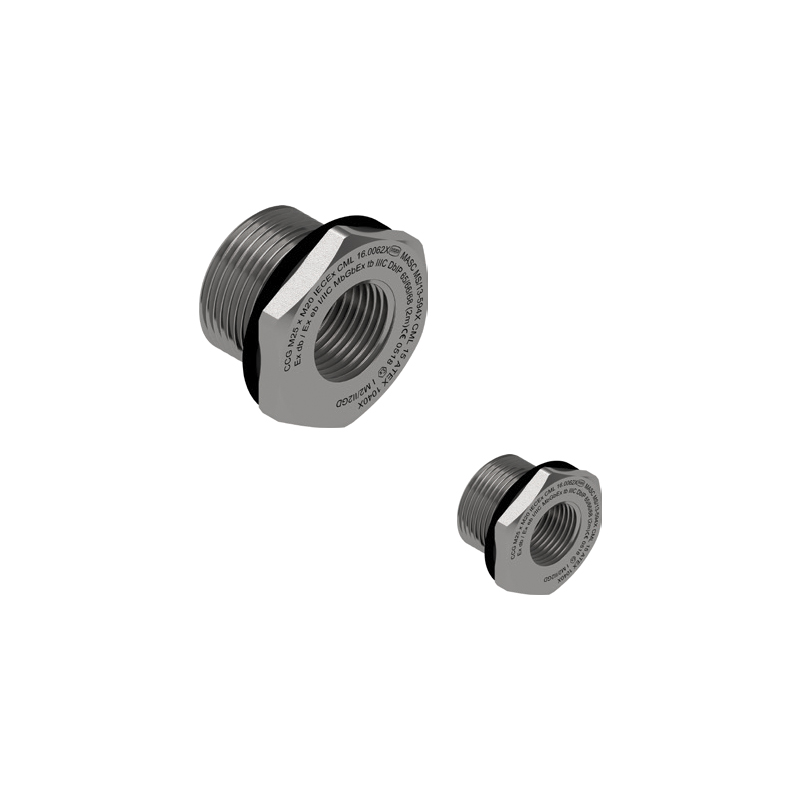 Moflash Reducer, M32 Exterior Thread, M25 Interior Thread, Brass