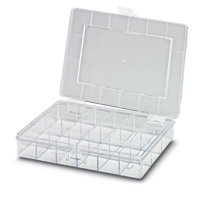 Phoenix Contact 18 Cell Transparent Polystyrene Compartment Box, 46 mm x 250mm x 170 mm