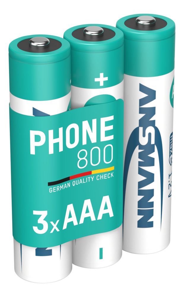 Ansmann Ansmann MaxE Nickel Metal Hydride Rechargeable AAA Battery, 800 mAh, 1.2 V