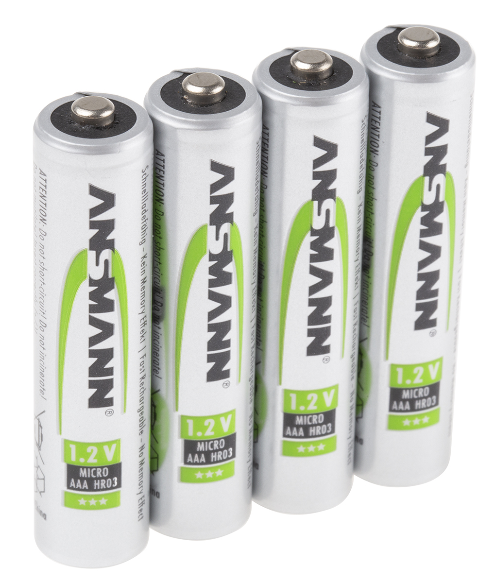 Ansmann Ansmann MaxE Nickel Metal Hydride Rechargeable AAA Battery, 550 mAh, 1.2 V