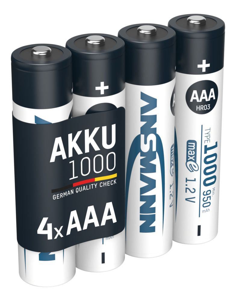 Ansmann Ansmann MaxE Nickel Metal Hydride Rechargeable AAA Battery, 1 Ah, 1.2 V