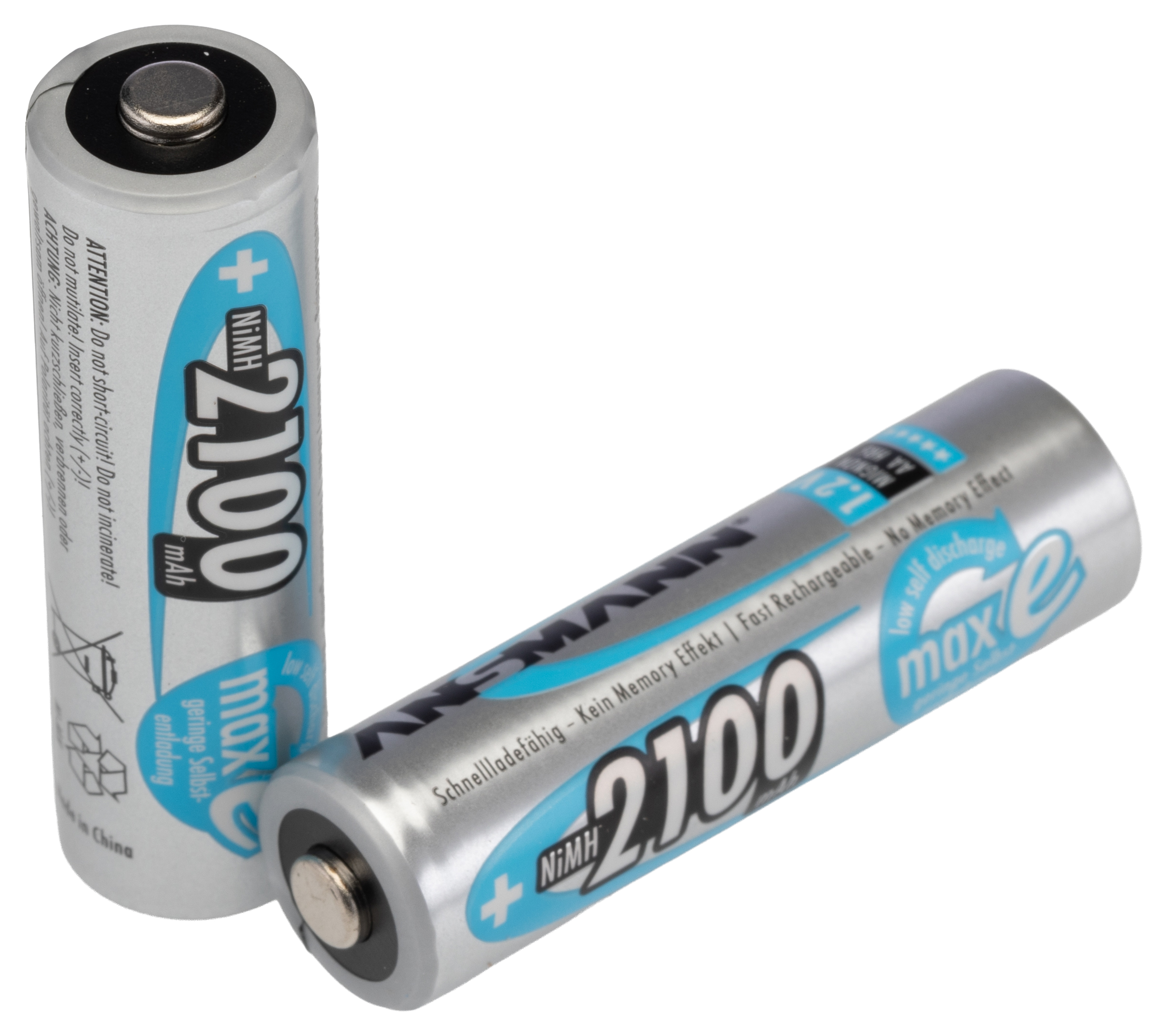Ansmann Ansmann MaxE AA Nickel Metal Hydride Rechargeable AA Battery, 2.1 Ah, 1.2 V - Pack of 2