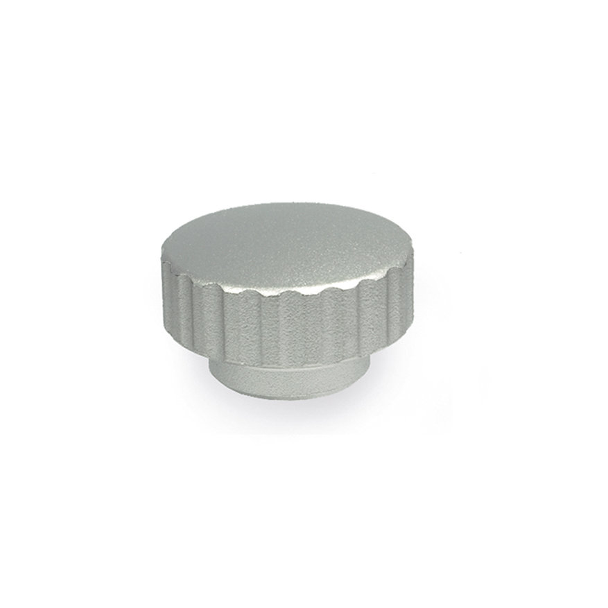 Elesa 503511 Natural Stainless Steel Round Knob, M6, Threaded Through Hole