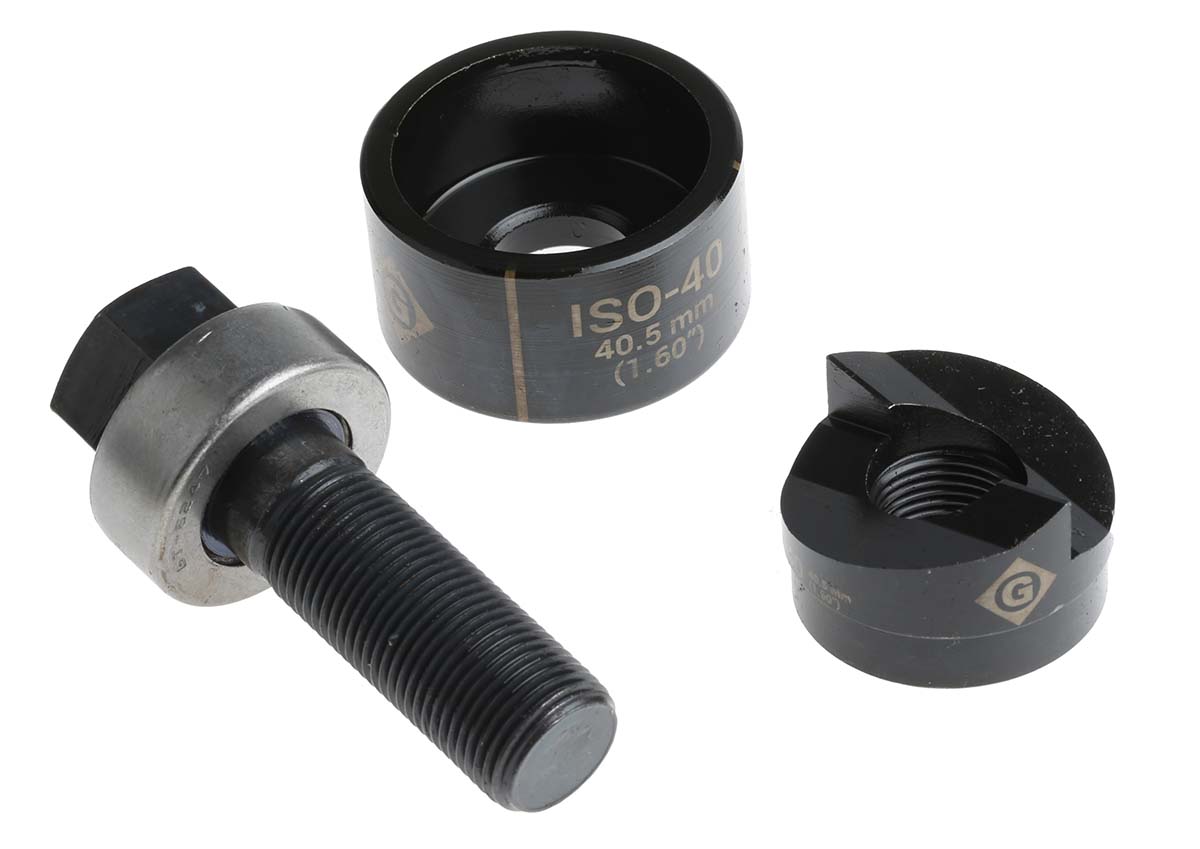 Greenlee Punch & Die Set, kit contents: Patented Punch Unit Includes Punch, Die And Draw Stud For Manual And Hydraulic
