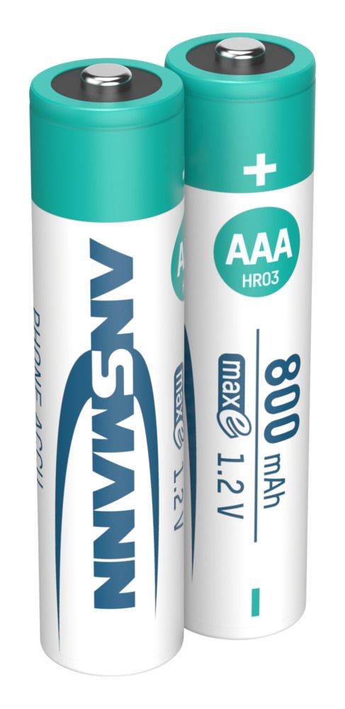 5035332 Ansmann Ansmann MaxE Nickel Metal Hydride Rechargeable AAA Battery, 800 mAh, 1.2 V
