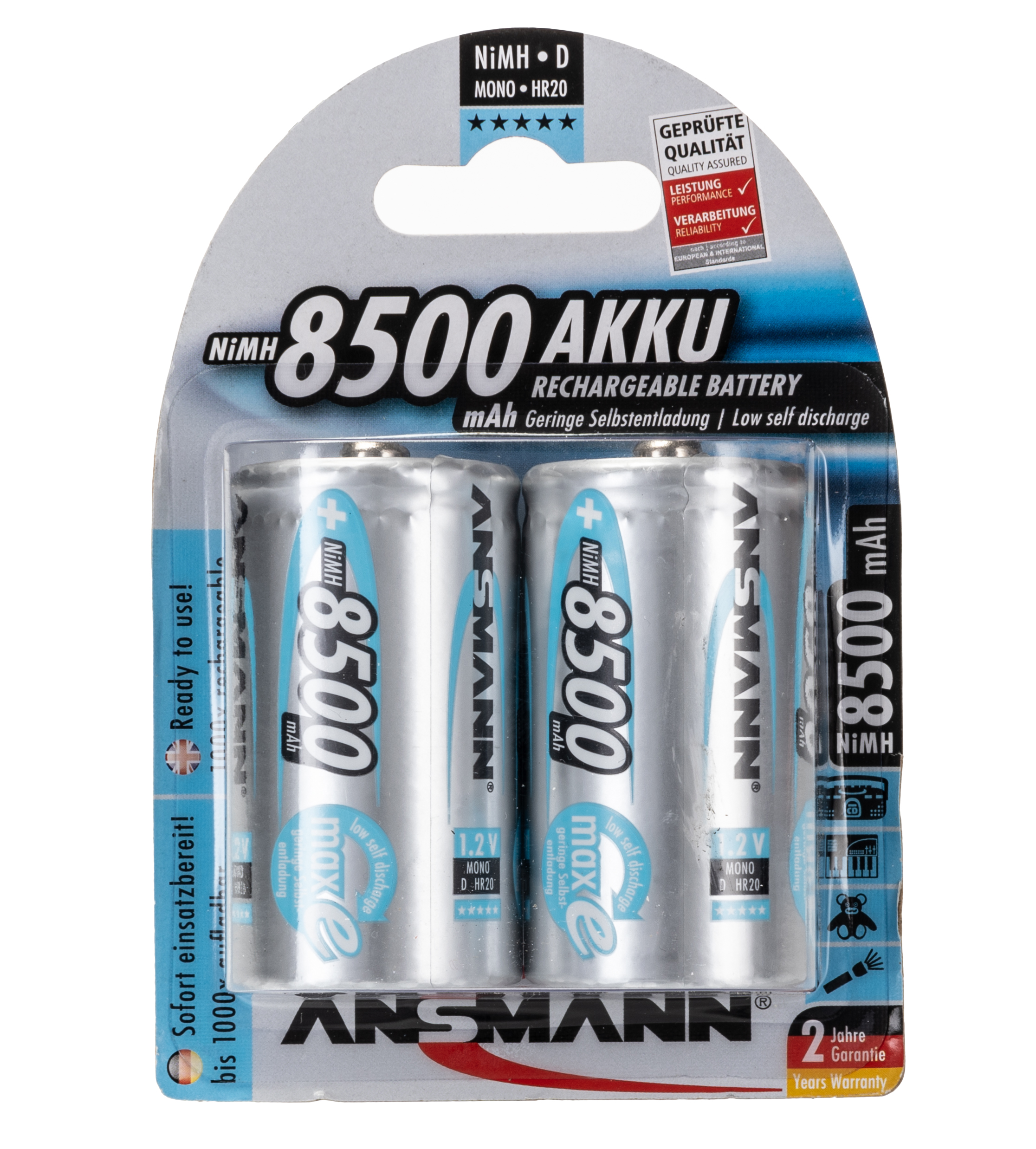 Ansmann MaxE Ansmann Nickel Metal Hydride Rechargeable D Battery, 8.5 Ah