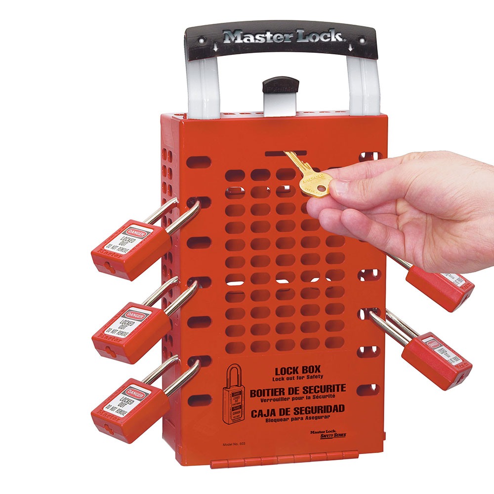 Master Lock Red 14-Lock Lockout Lockout Box