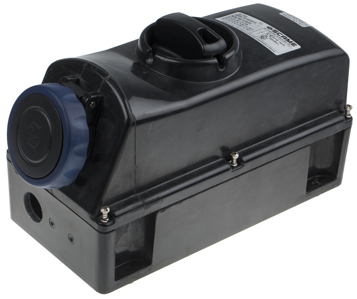 Scame, ADVANCE-GRP(GD) IP66 Blue Power Connector, Surface Mount, 2P+PE, Rated At 16A, 250V