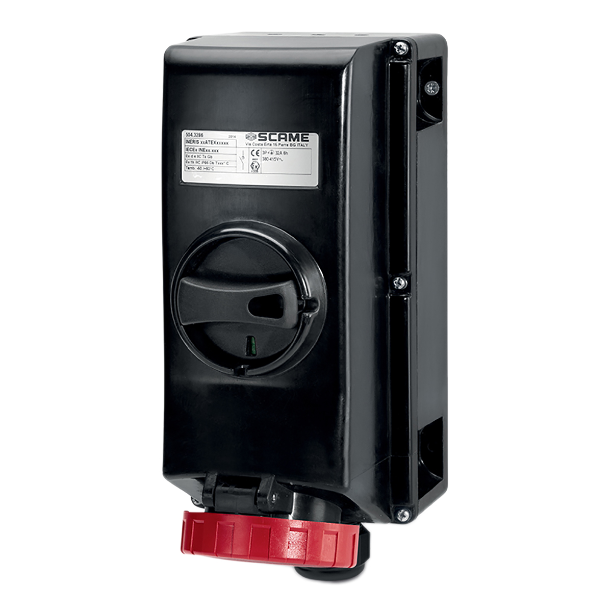 Scame, ADVANCE-GRP(GD) IP66 Red Power Connector, Surface Mount, 3P+N+PE, Rated At 63A, 415V