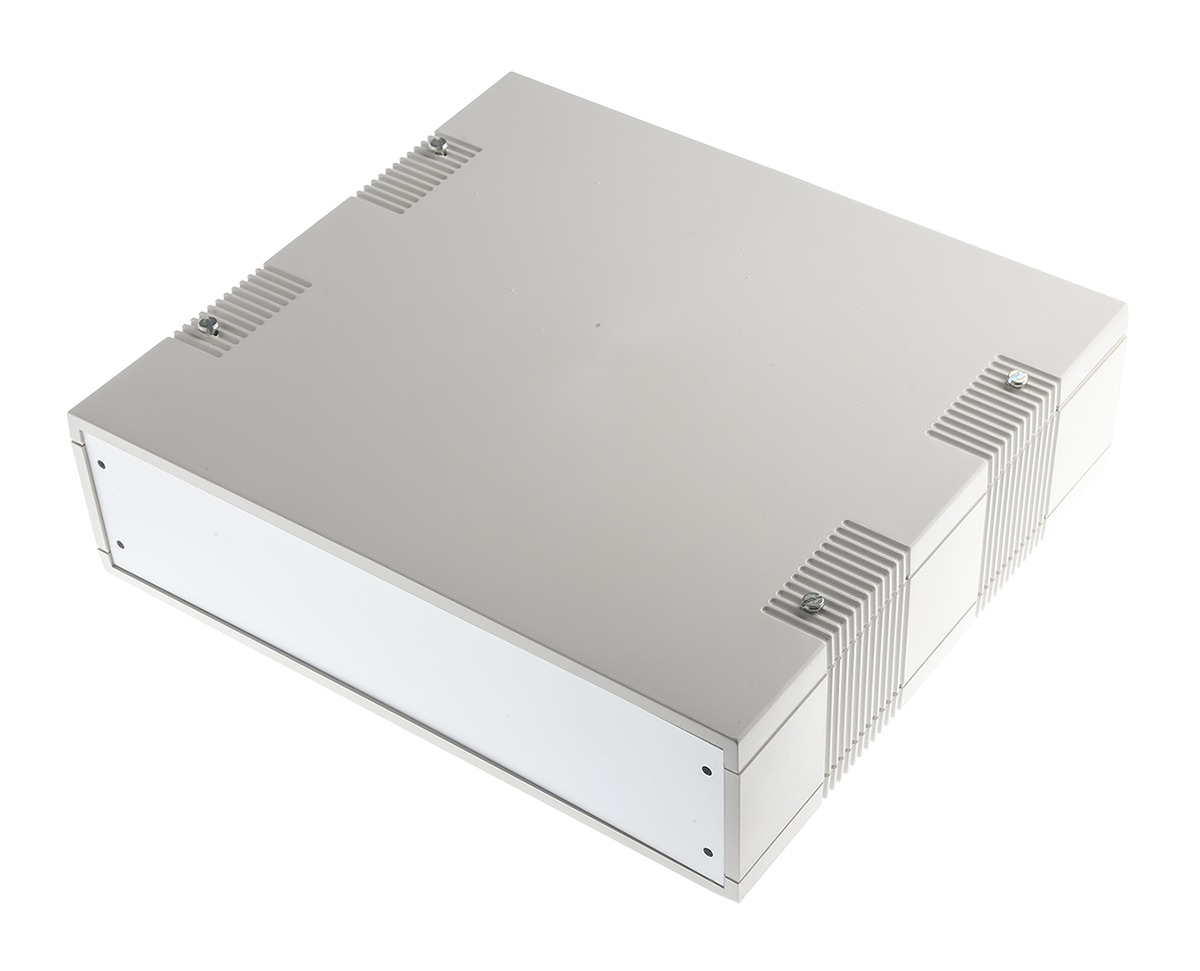 RS PRO Grey ABS Desktop Enclosure, 250 mm 75 mm, 275 mm