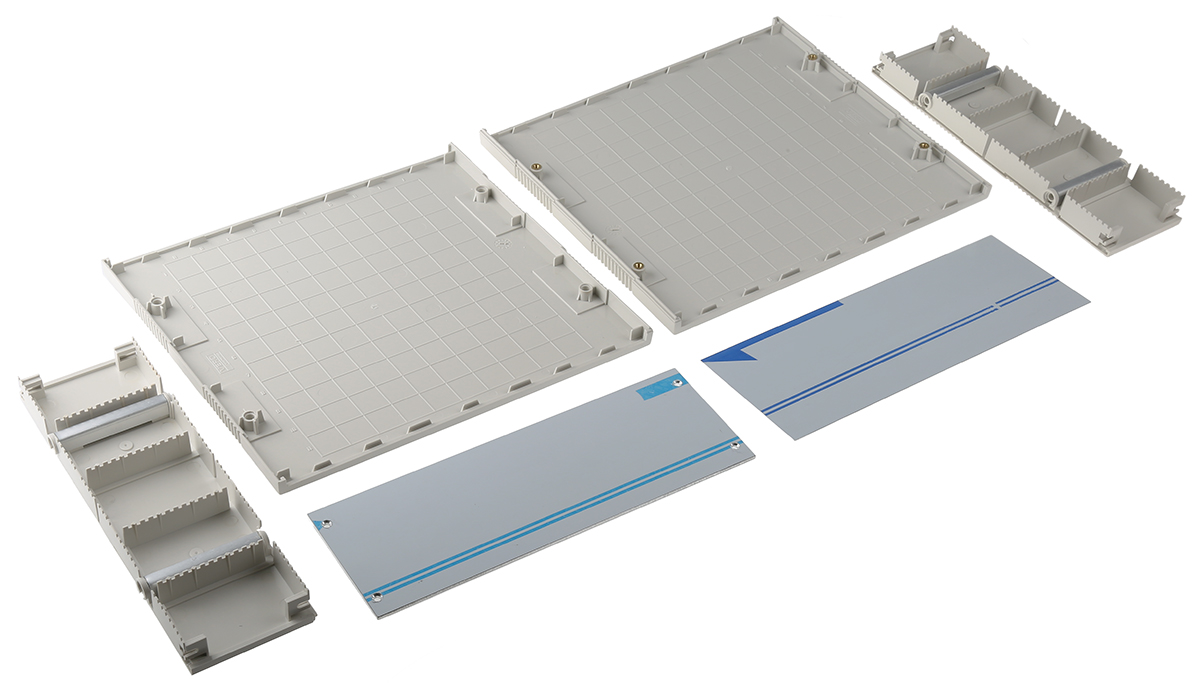 504-754 RS PRO Grey ABS Desktop Enclosure, 250 mm 100 mm, 275 mm