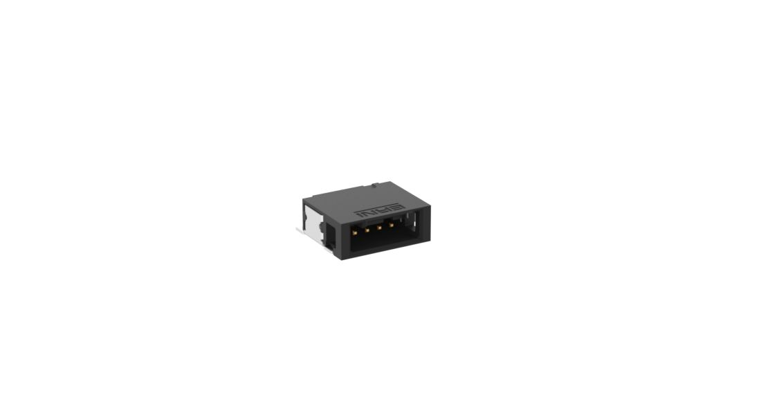 ERNI MicroBridge Series Right Angle Surface PCB Header, 4 Contact(s), 1.27 mm Pitch, 1 Row, Shrouded