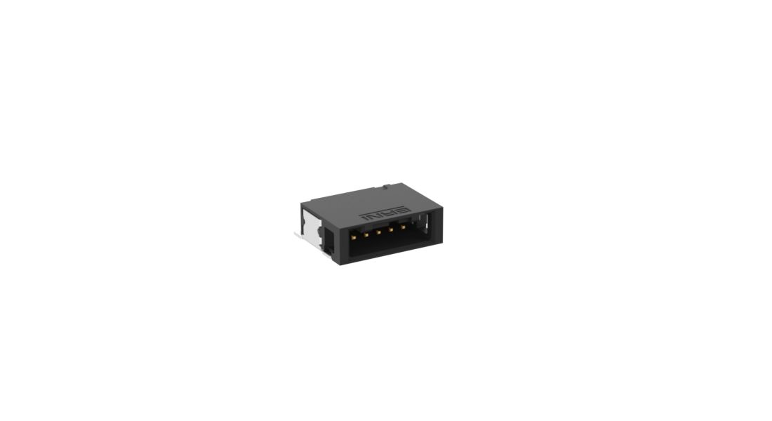 ERNI MicroBridge Series Right Angle Surface PCB Header, 5 Contact(s), 1.27 mm Pitch, 1 Row, Shrouded