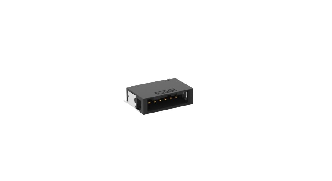 ERNI MicroBridge Series Right Angle Surface PCB Header, 6 Contact(s), 1.27 mm Pitch, 1 Row, Shrouded