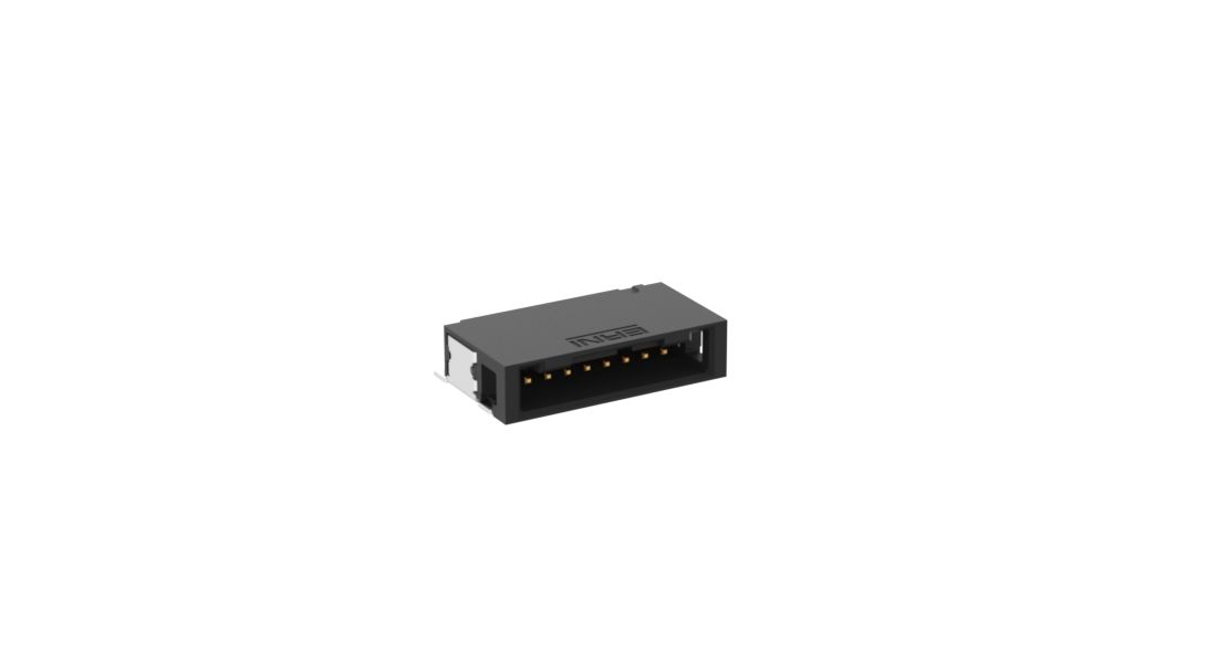 ERNI MicroBridge Series Right Angle Surface PCB Header, 8 Contact(s), 1.27 mm Pitch, 1 Row, Shrouded