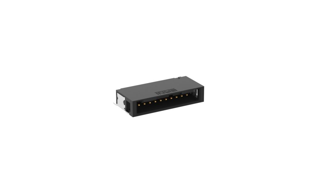 ERNI MicroBridge Series Right Angle Surface PCB Header, 10 Contact(s), 1.27 mm Pitch, 1 Row, Shrouded