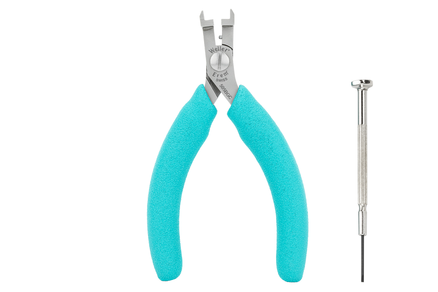 505bgc Erem 1-Piece Electronic Pliers Crosshatch Knurled, 120 mm Overall, 8mm Jaw ESD Safe