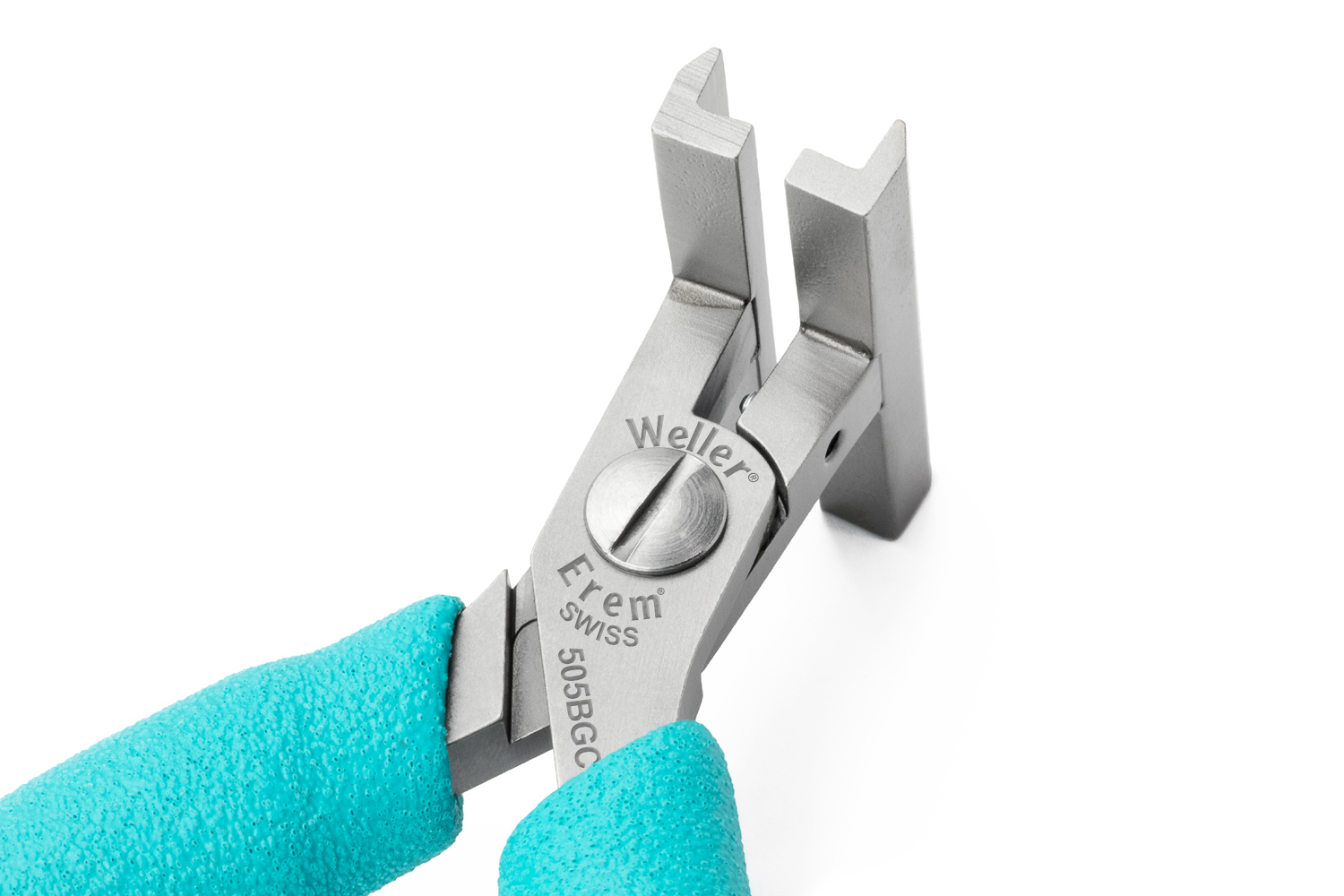 505bgc Erem 1-Piece Electronic Pliers Crosshatch Knurled, 120 mm Overall, 8mm Jaw ESD Safe