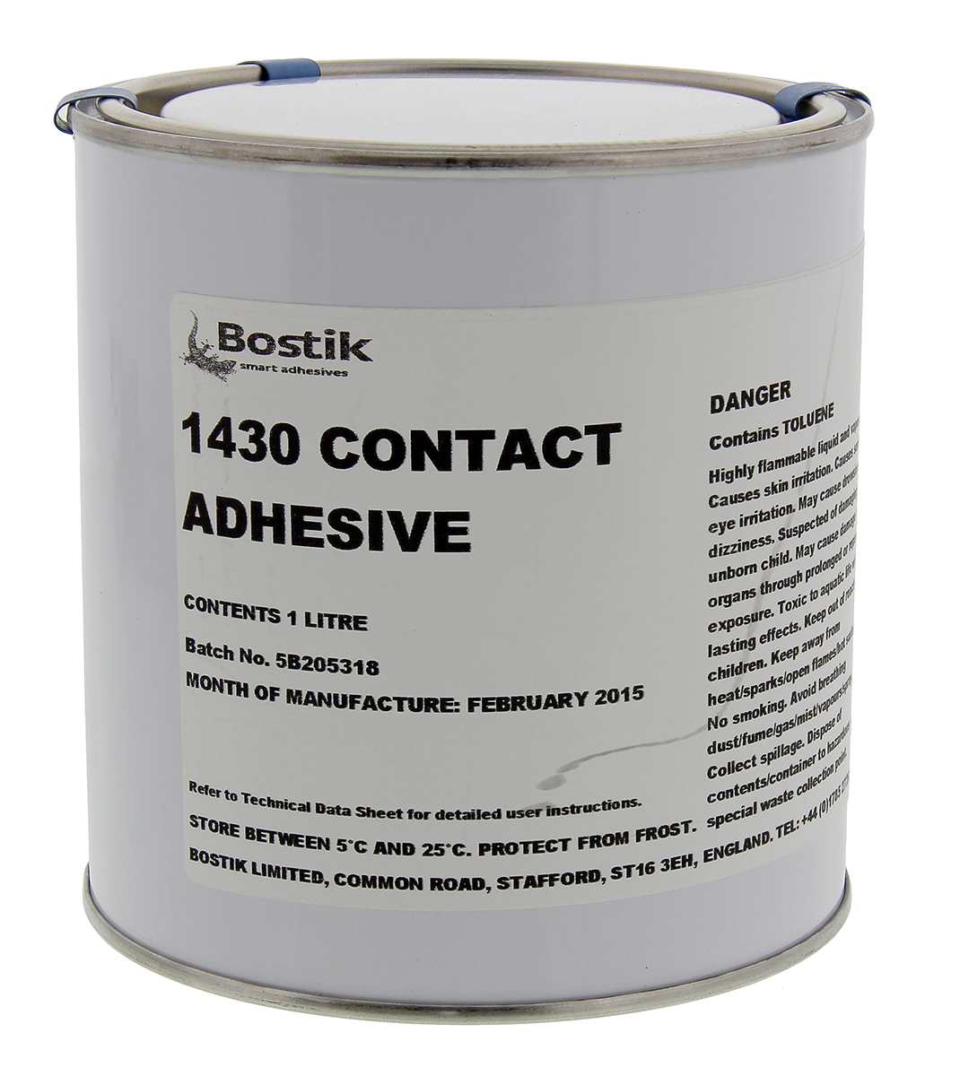 Bostik 1430 CONTACT Liquid Adhesive, White, 1 L