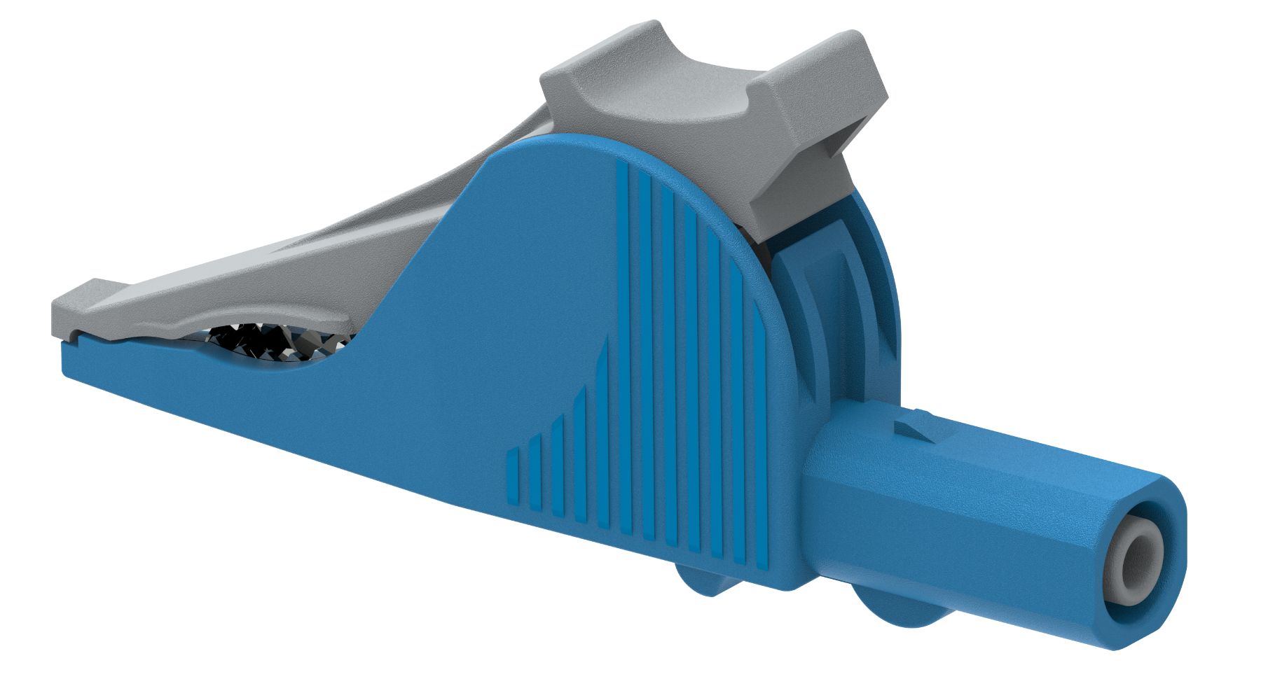 Electro PJP Alligator Clip, Nickel Plated Steel Contact, Blue