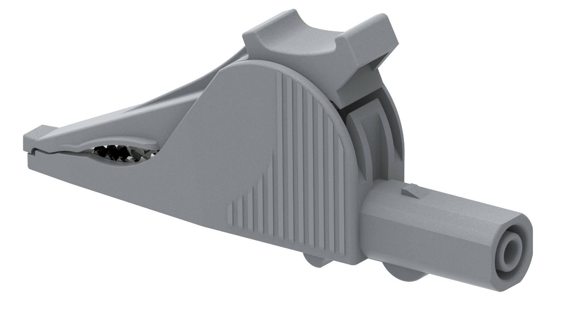 Electro PJP Alligator Clip, Nickel Plated Steel Contact, Grey