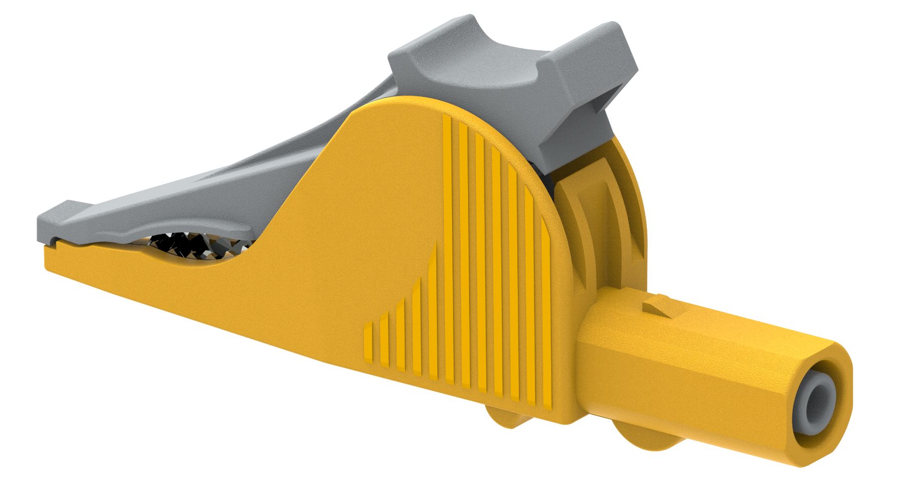 Electro PJP Alligator Clip, Nickel Plated Steel Contact, Yellow