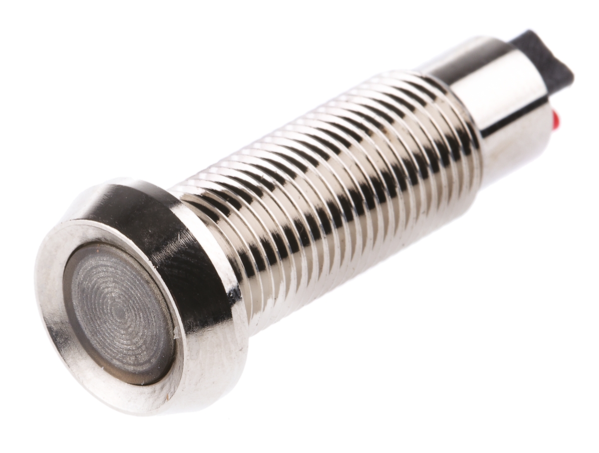 508-501-22 Marl Red Panel Mount Indicator, 24V dc, Solder Tab Termination, IP67