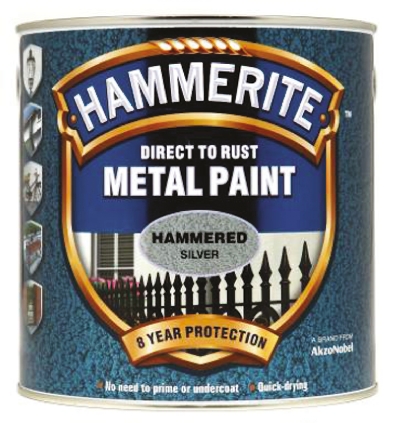 Hammerite Direct to Rust Paint in Hammered Silver, 2.5 L