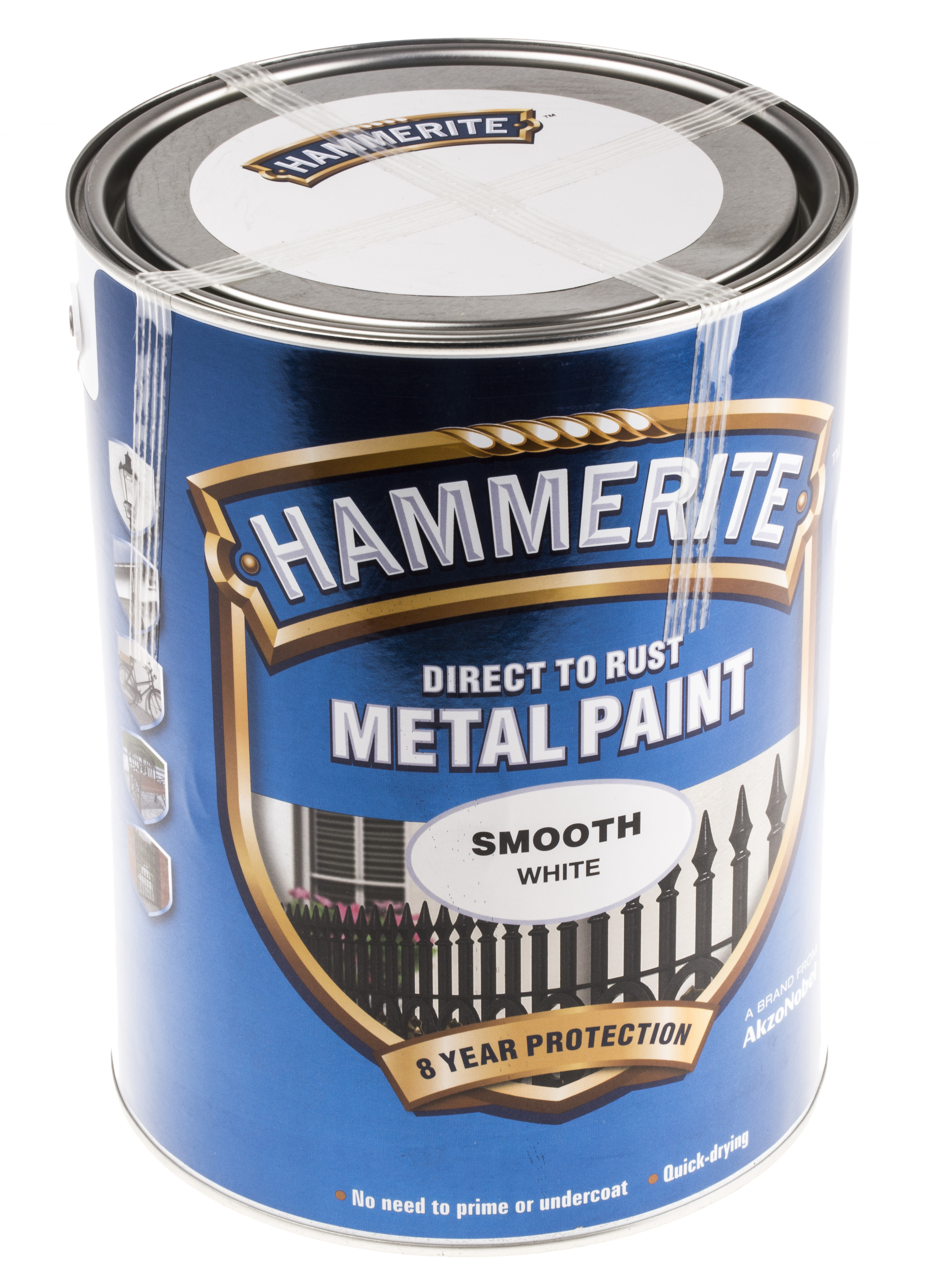Hammerite Direct to Rust Paint in Smooth White, 5 L