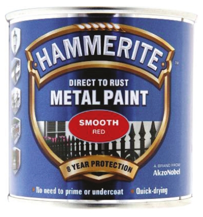 Hammerite Direct to Rust Paint in Smooth Red, 250 ml