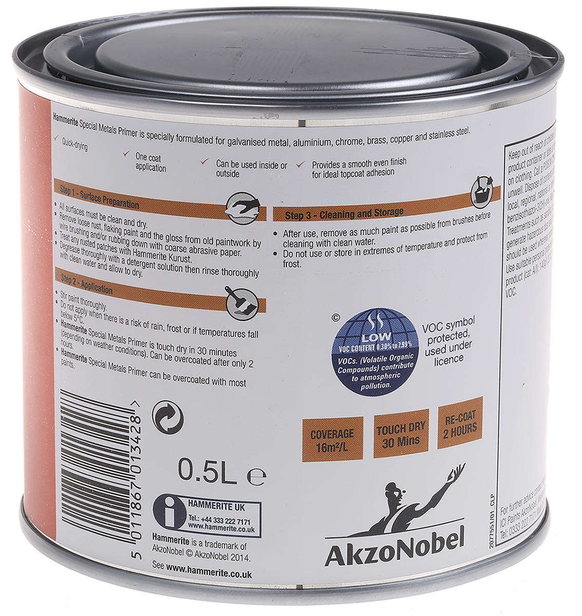 Hammerite Special Metals Primer Special Metals Primer Paint Red, 500 ml