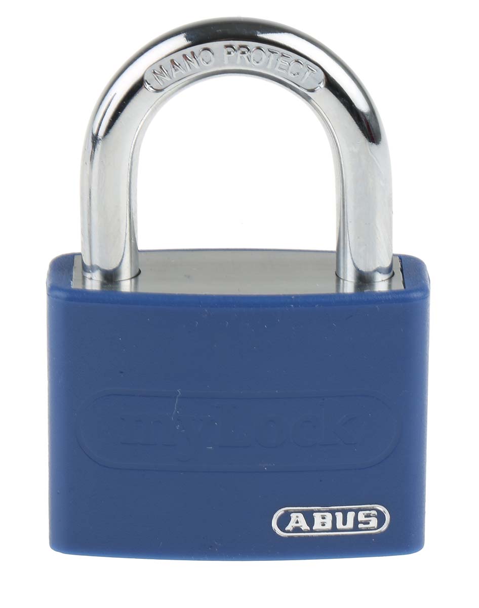 50867-t65al40-blue ABUS Key Aluminium, Steel Safety Padlock Weatherproof, 6.5 mm Shackle, 4 mm Body