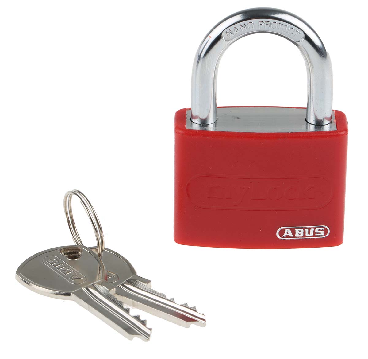 ABUS Key Steel, Aluminium Safety Padlock Weatherproof, 6.5 mm Shackle, 4 mm Body