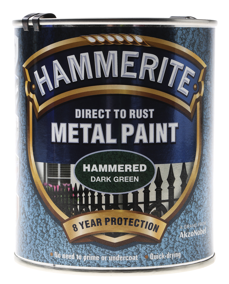 Hammerite Direct to Rust Paint in Hammered Green, 750 ml