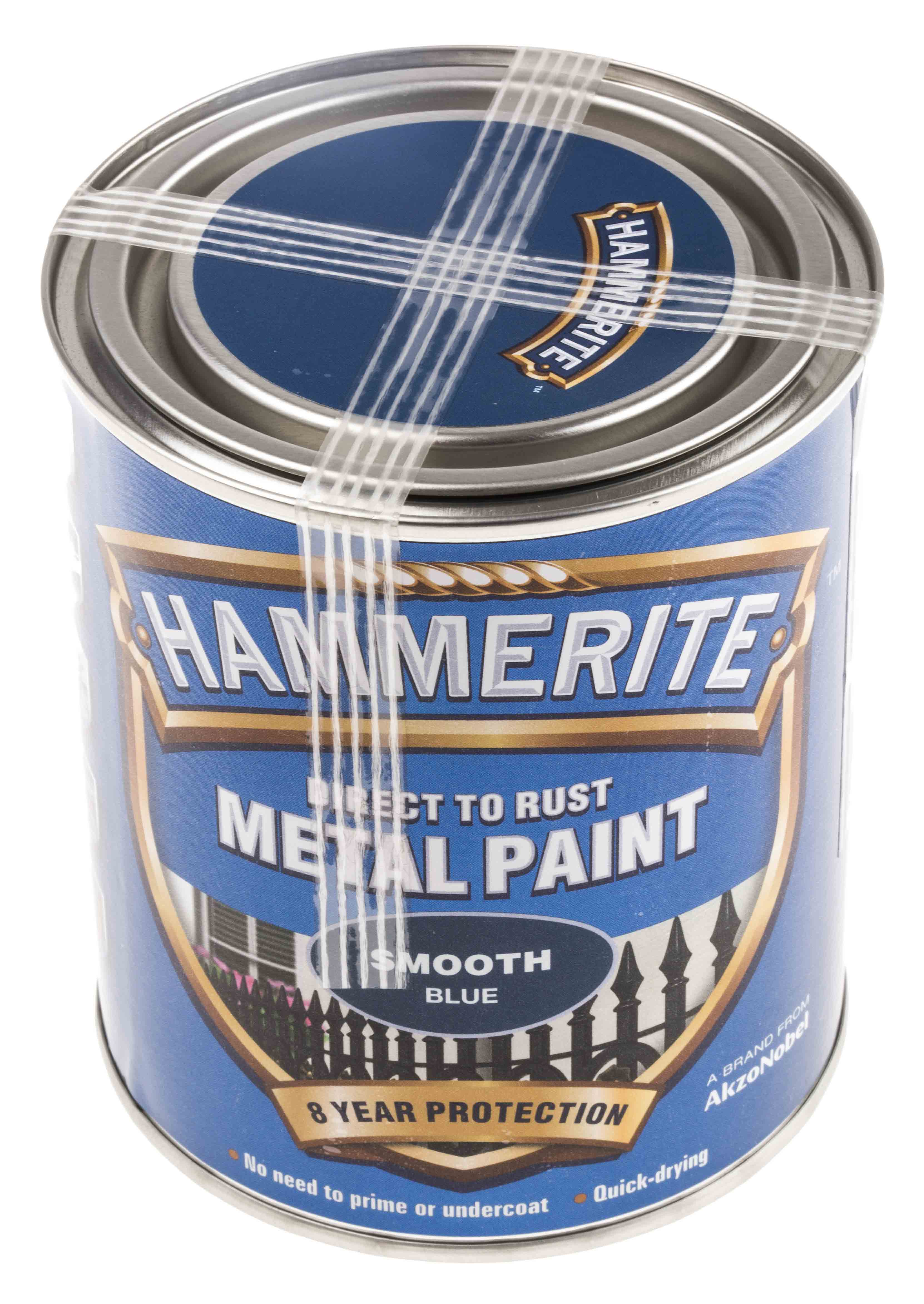 Hammerite Direct to Rust Paint in Smooth Blue, 750 ml