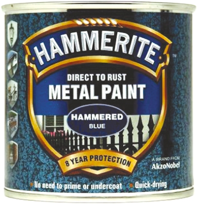 Hammerite Direct to Rust Paint in Hammered Blue, 750 ml