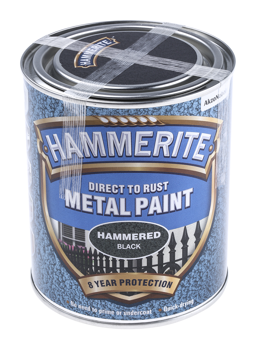 Hammerite Direct to Rust Paint in Hammered Black, 750 ml