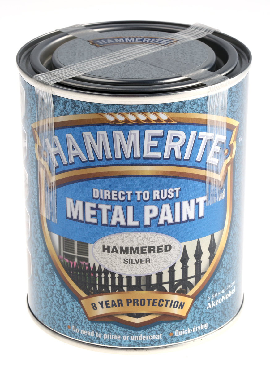 Hammerite Direct to Rust Paint in Hammered Silver, 750 ml