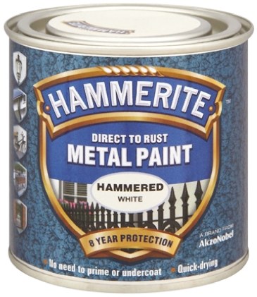 Hammerite Direct to Rust Paint in Hammered White, 750 ml