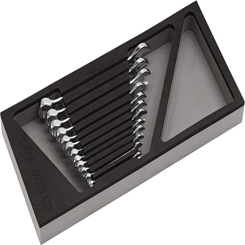 SAM 12-Piece Combination Spanner Set, 7 to 19 mm, Chrome Vanadium Steel