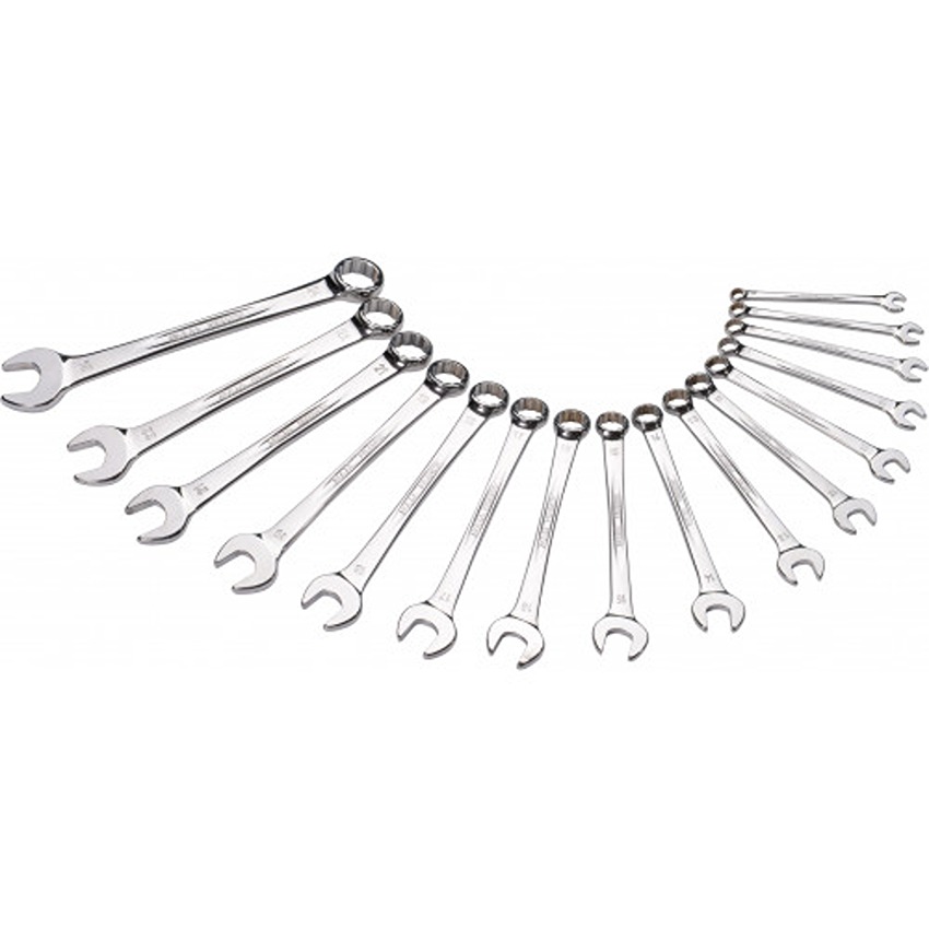 SAM 16-Piece Combination Spanner Set, 7 to 24 mm, Chrome Vanadium Steel