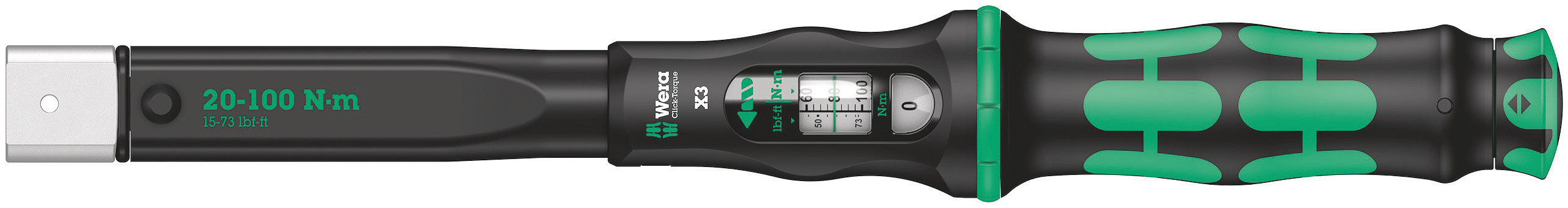 Wera X3 Click Torque Wrench, 20 → 100Nm 9 x 12mm