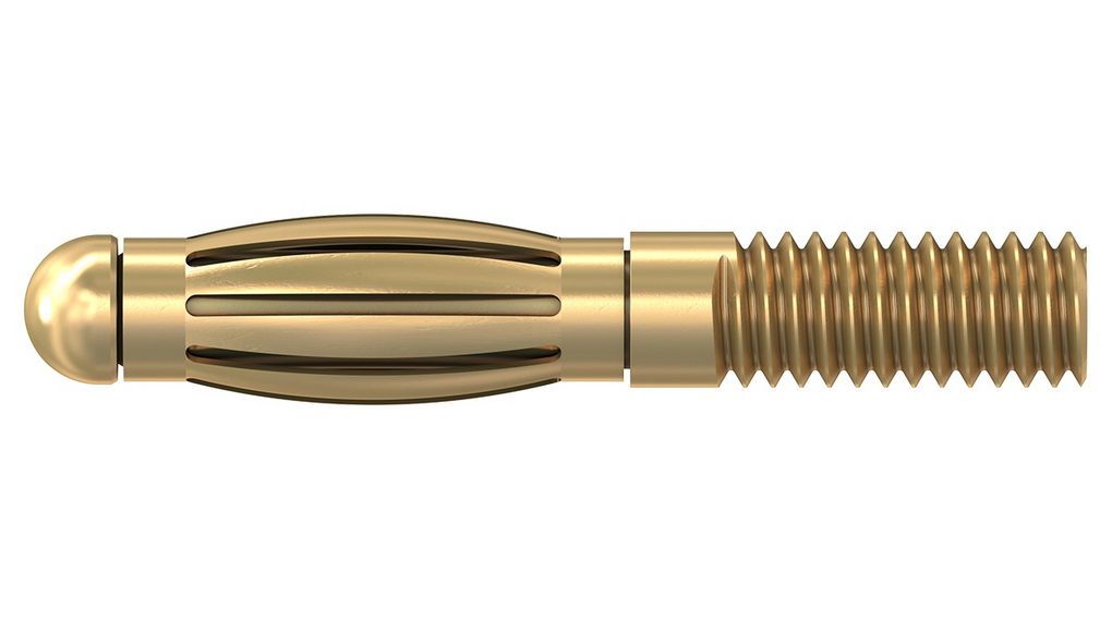 Staubli Gold Plug Banana Plug, 2mm Connector, Solder Termination, 32A, 1kV, Nickel Plating