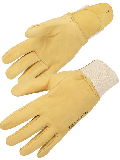 SINGER SAFETY 50GHBBC Beige Cow Grain Leather Work Gloves, Size 8