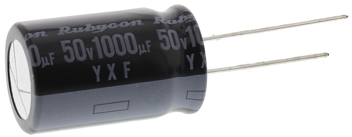Rubycon 1000 μF Capacitor 50V dc, Through Hole - 50YXF1000M16X25