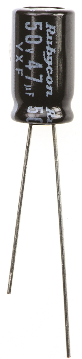 Rubycon 47 μF Capacitor 50V dc, Through Hole - 50YXF47M6.3X11 Solder