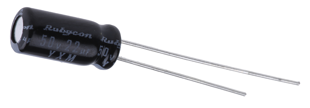 Rubycon 22 μF Capacitor 50V dc, Radial, Through Hole - 50YXM22MEFC5X11