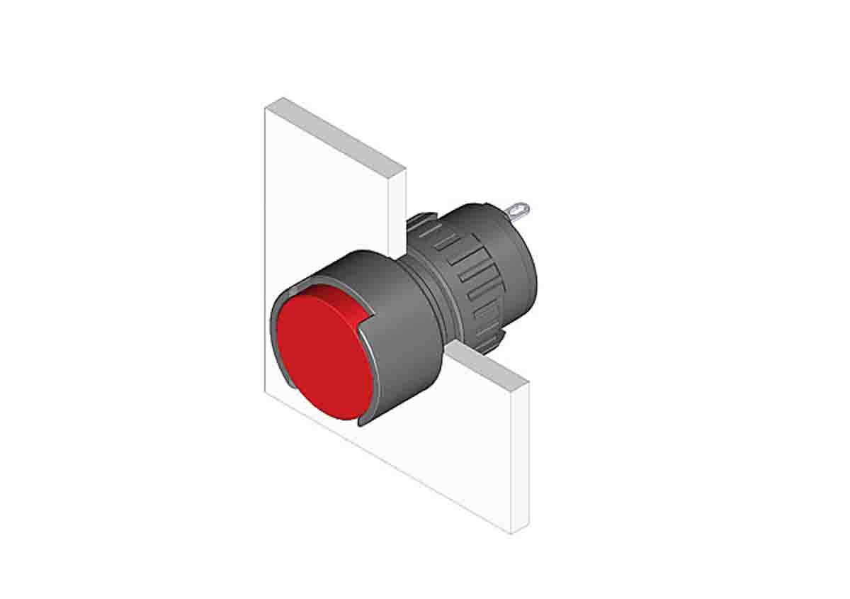 EAO, 51, Panel LED Pilot Light, 16 mm Cutout, IP65, Round, 48V